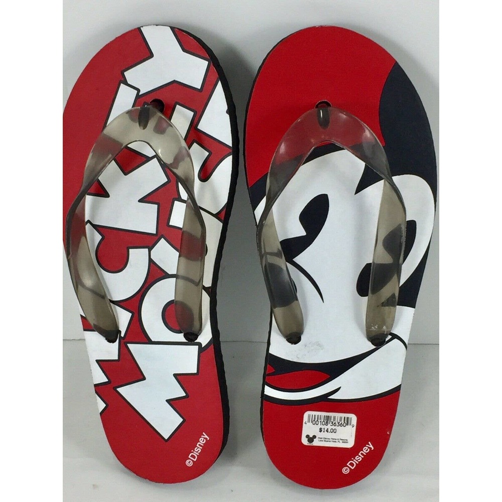 Disney Mickey Mouse Flip Flops Red New without Box